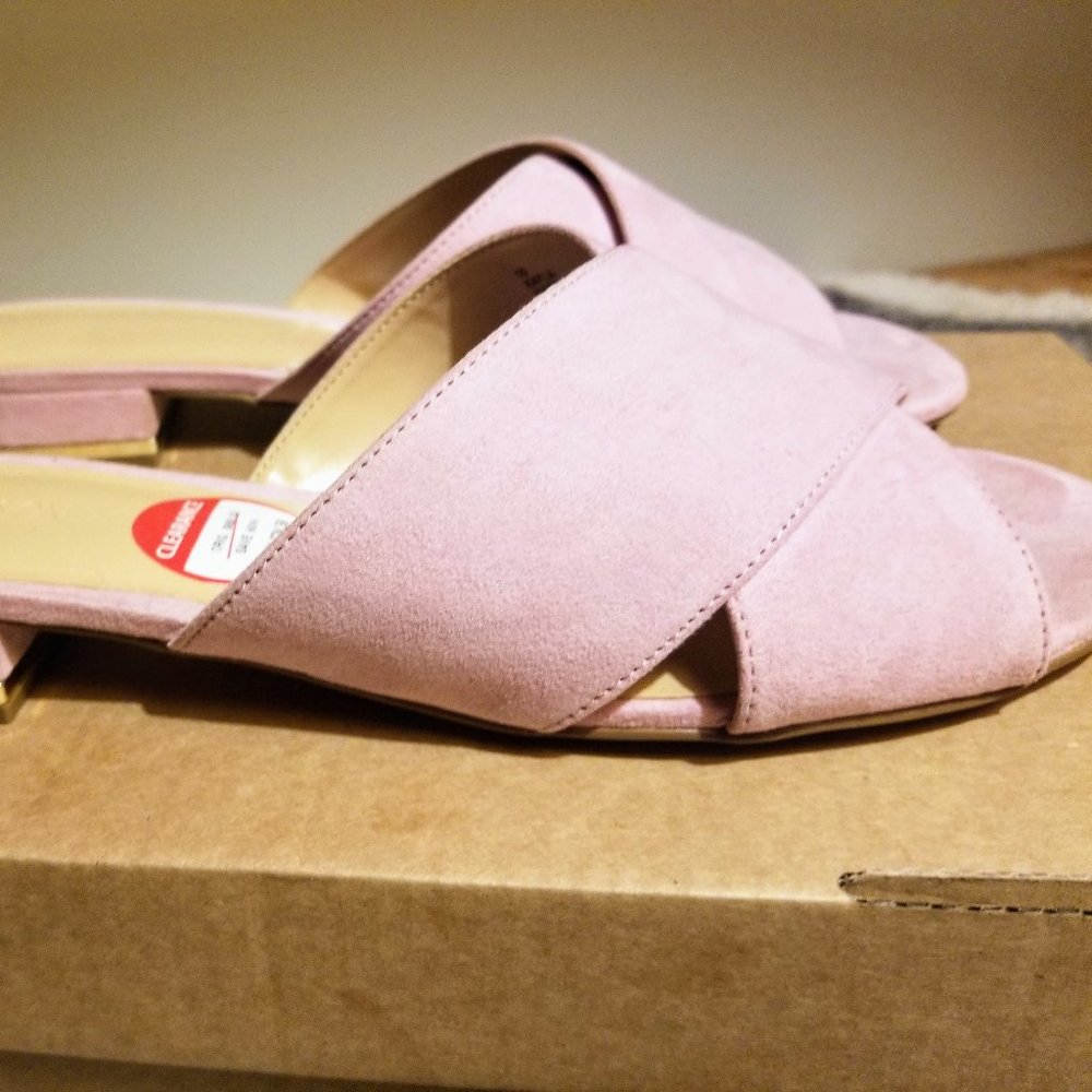 Pink Crossover Slide Sandals